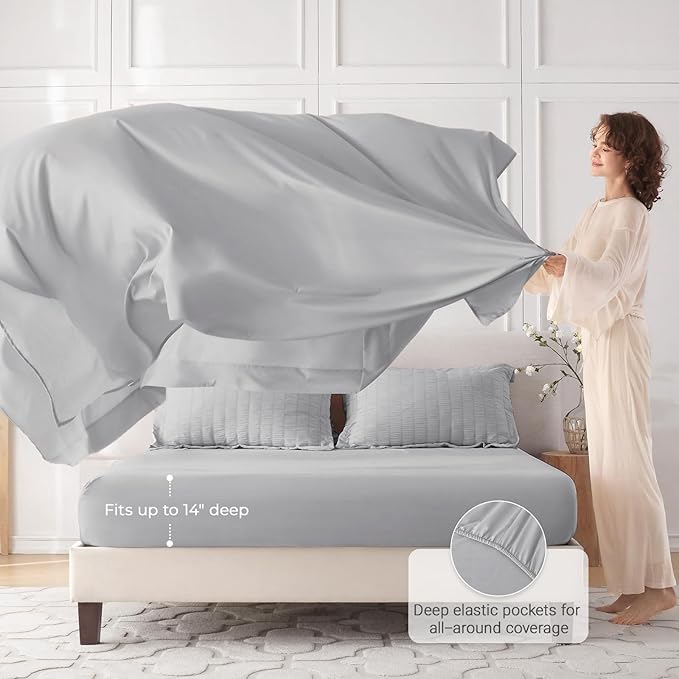 MUXHOMO 5 Pieces Twin Comforter Set, Seersucker Bed in a Bag Twin Size - Image 3