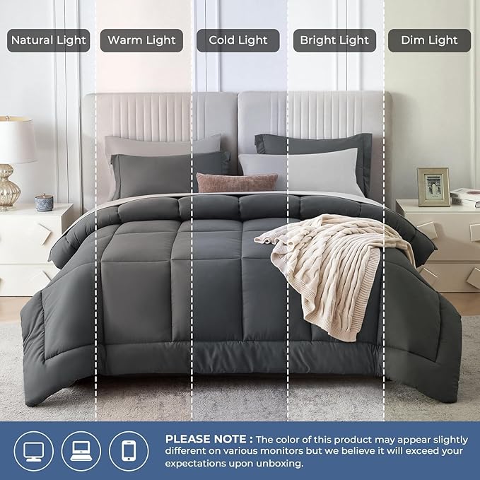 Sasttie Twin XL Comforter Set, 5 Pieces Twin XL Bed in a Bag, Complete Bedding - Image 8
