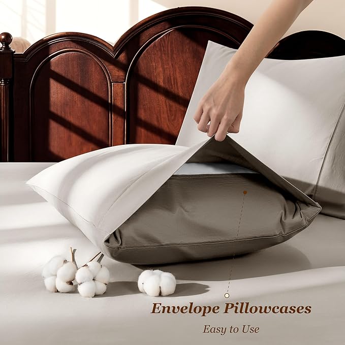 LBRO2M 1000 Thread Count 100% Egyptian Cotton Sheets Set California King Size - Image 6