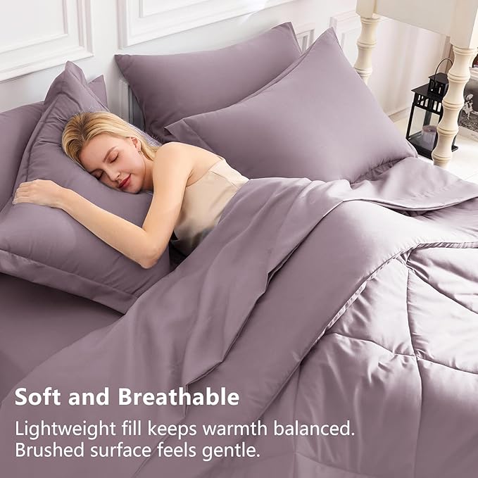 CozyLux Full Size Comforter Sets Dusty Purple - Image 3
