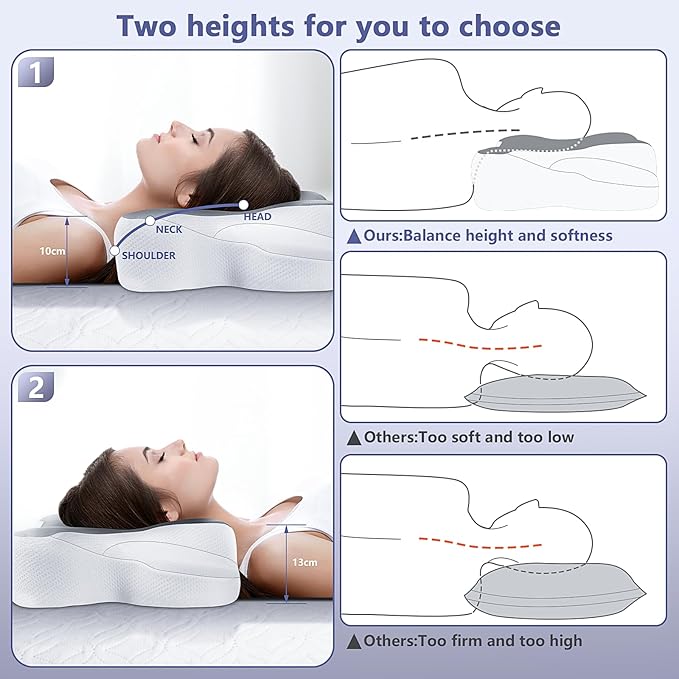A-Pce Cervical Pillow for Neck and Shoulder, Contour Memory Foam Pillow - Image 4