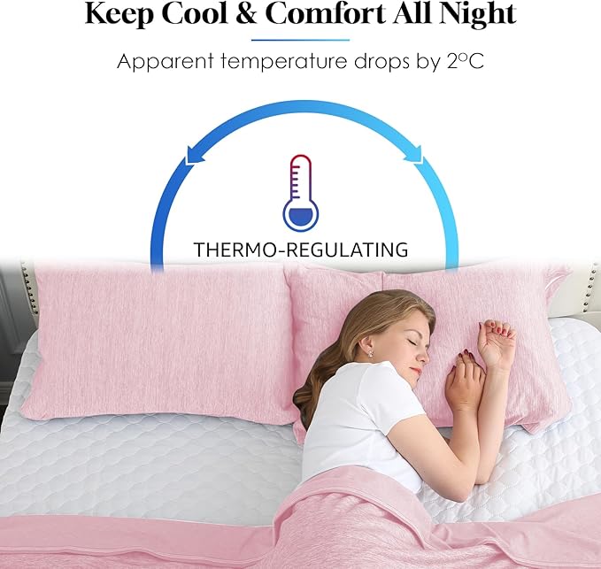 CHOSHOME Cooling Pillow Cases Zipper Pillow Covers Q-Max > 0.45 Zippered - Image 3