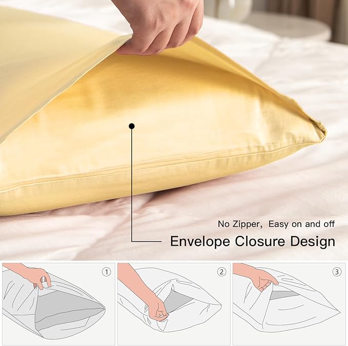 100% Cotton King Pillowcases Set of 2, Deep Dream 600 Thread Count Pillow Cases - Image 3