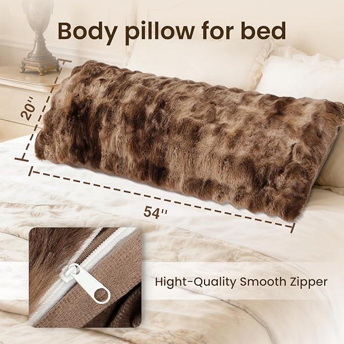 ZonLi Fluffy Body Pillow for Adults, Fuzzy Faux Fur Body Pillow - Image 2