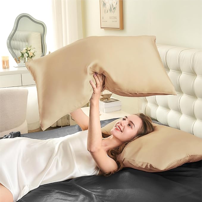 INFIIXSO Silk Pillow Cases 2 Pack Standard Size, Ultra Smooth & Soft Mulberry - Image 8