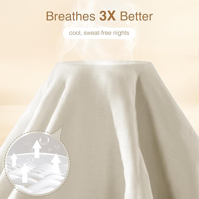 SONORO KATE 100% French Linen Duvet Cover Queen Size, Soft Breathable - Image 3
