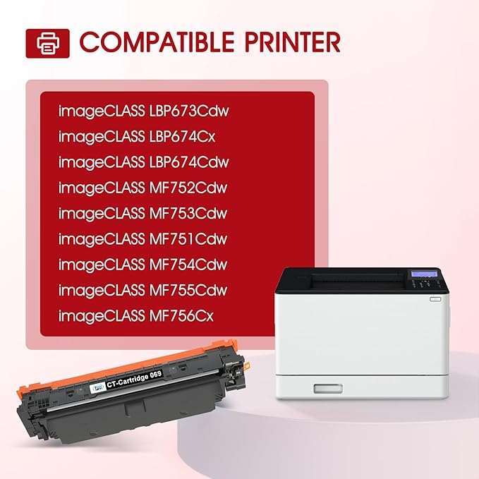 069 Toner Cartridge Set 069H MF753Cdw Compatible Replacement for Canon 069 Toner Cartridge Set for Canon imageCLASS MF 753Cdw MF751Cdw MF752Cdw LBP674Cdw LBP674Cx LBP673Cdw (B/C/Y/M, 4 Pack)-DeskoryOffice