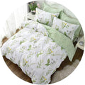 FADFAY Duvet Cover Set Full Shabby Green Daisy and Lavender Flowers Botanical by CottonWorldSweetDream