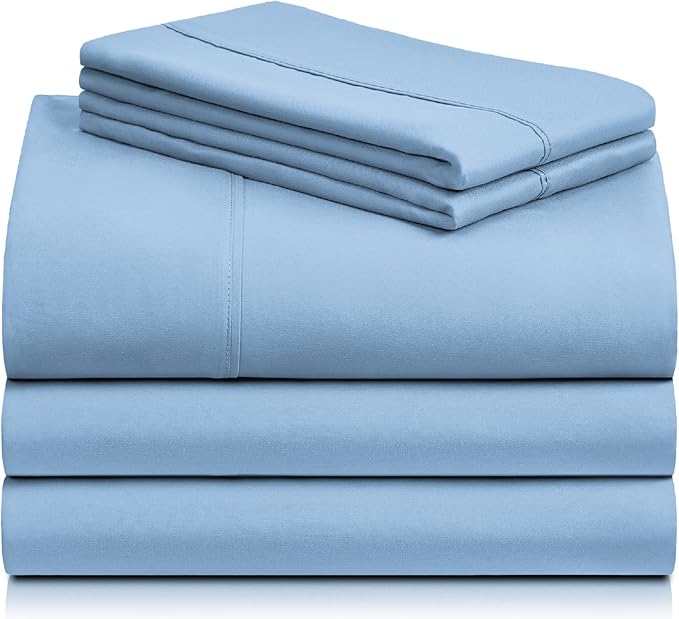 LuxClub 5 PC Split King Sheet Set, Breathable Luxury Bed Sheets, Deep Pockets - Image 9
