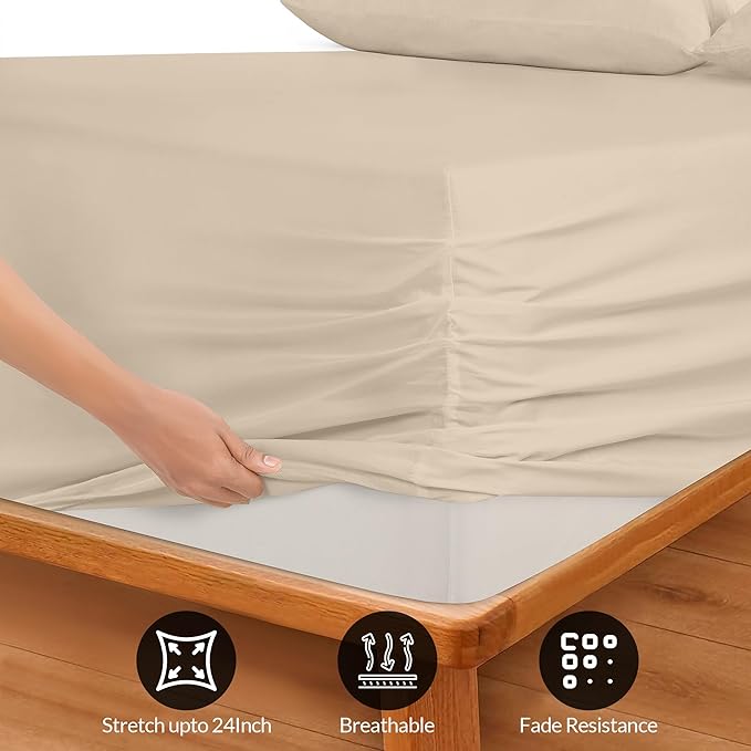 Royale Linens Extra Deep Pocket Full Fitted Sheet Only - Image 3