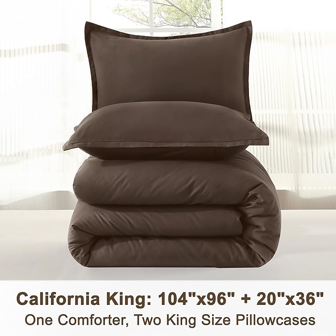 Litanika Chocolate Comforter California King Size, 3 Pieces Cal King - Image 9