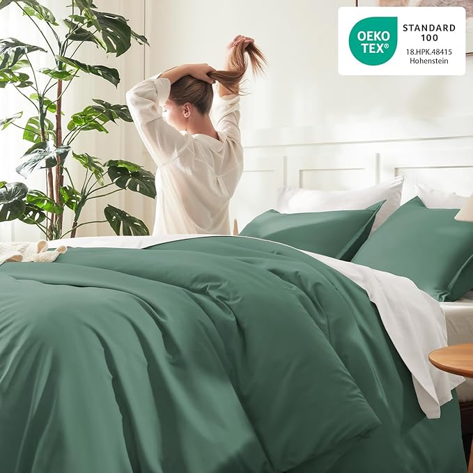 Litanika Comforters Twin/Twin XL Size Haze Green, 2 Pieces Lightweight Solid - Image 4