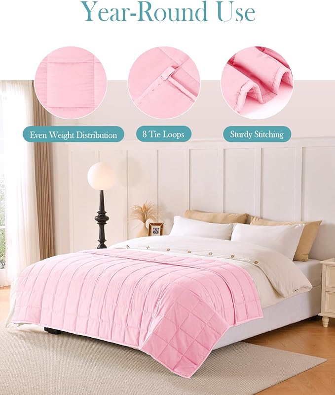 Topblan Weighted Blanket Queen Size 15lbs, Cozy Cooling Weighted Blanket - Image 4