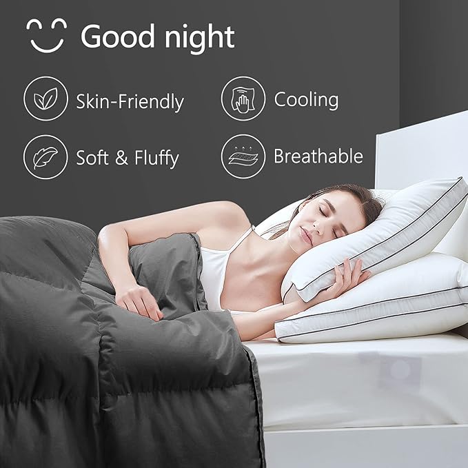 TEXARTIST Premium 2100 Series Queen Comforter All Season Breathable Grey - Image 2