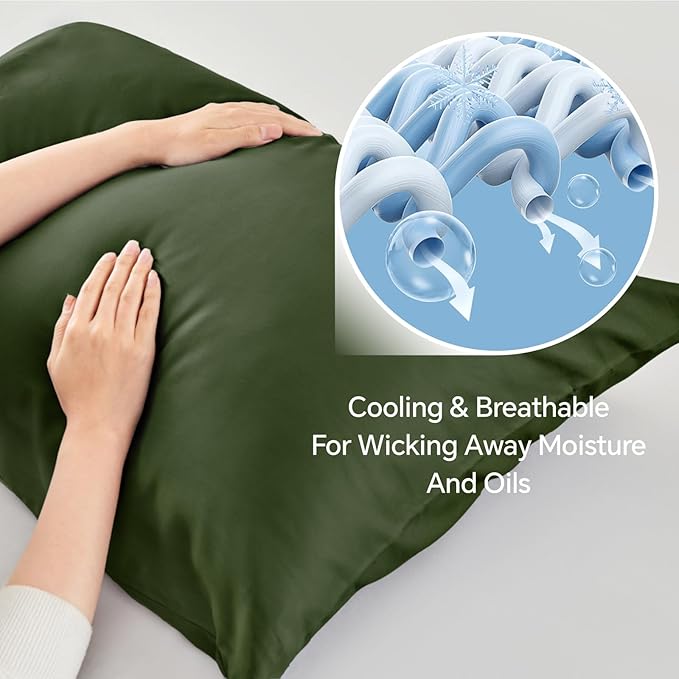 BEDELITE Standard Pillow Cases Set of 2, Rayon Derived from Bamboo, Cooling - Image 3