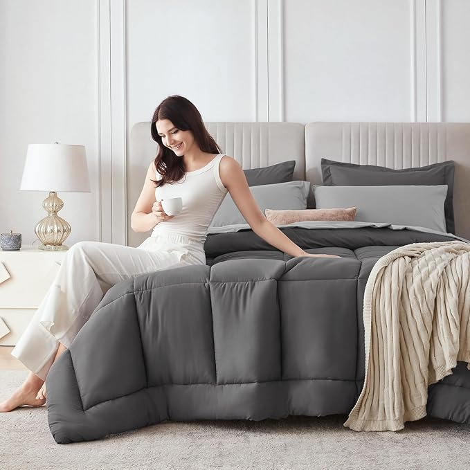 Sasttie Twin Comforter Set, 5 Pieces Bed in a Bag Twin, Complete Bedding Set - Image 9