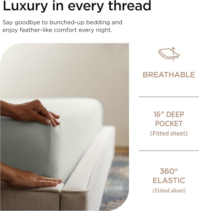 Threadmill Luxury 800 Thread Count California King 100% Cotton Sheets - Image 5