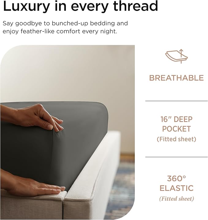 Threadmill Luxury 800 Thread Count Full Size 100% Cotton Sheets - Image 5