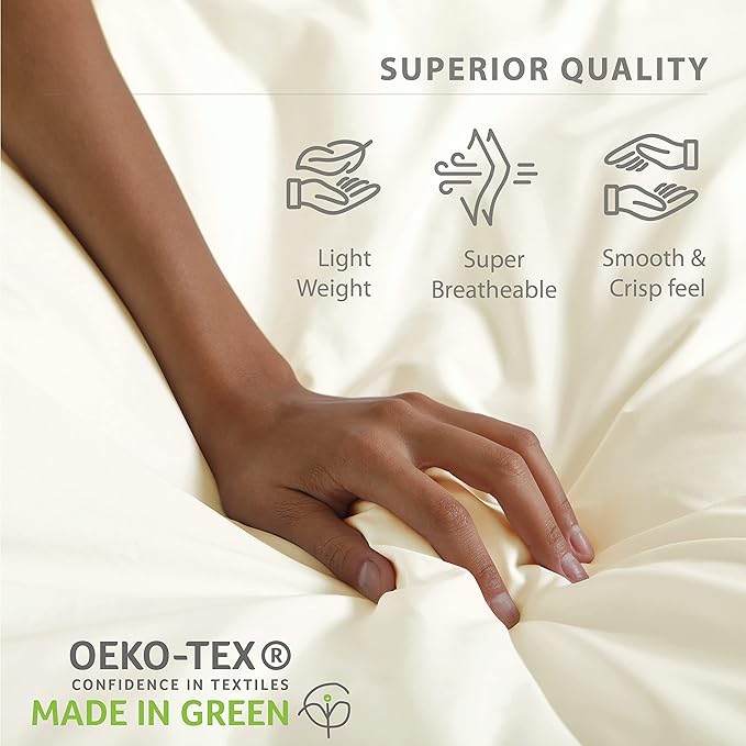 Linen Home 100% Cotton Percale Sheets California King Size, Deep Pocket - Image 7