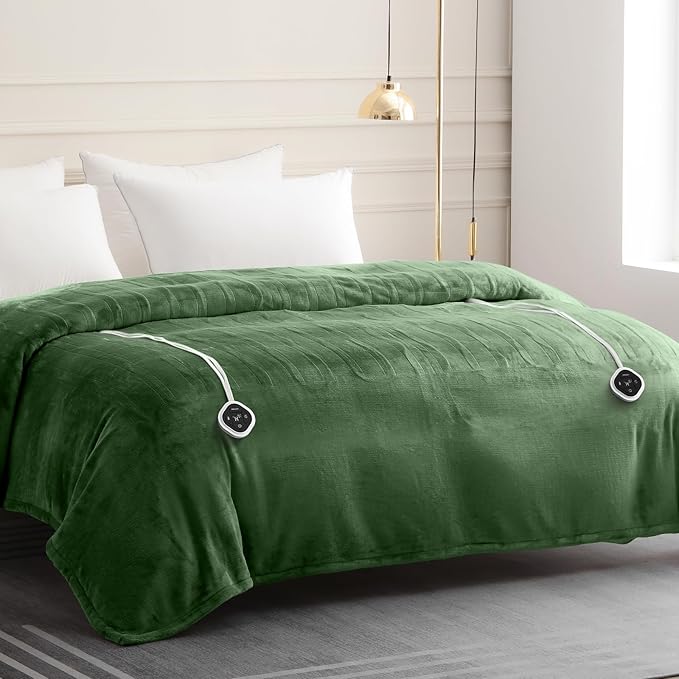 HOMLYNS LuxeHeat Heated Blanket Electric Blanket Queen Size, Soft Flannel - Image 7