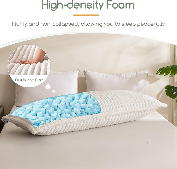 HIGOGOGO Memory Foam Body Pillow, Thickened Large Long Bed Pillow - Image 4