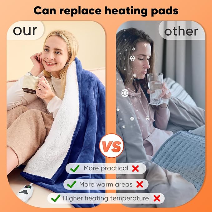 greenoak Heated Blanket Electric Twin 62"X84", Heating Blanket - Image 5