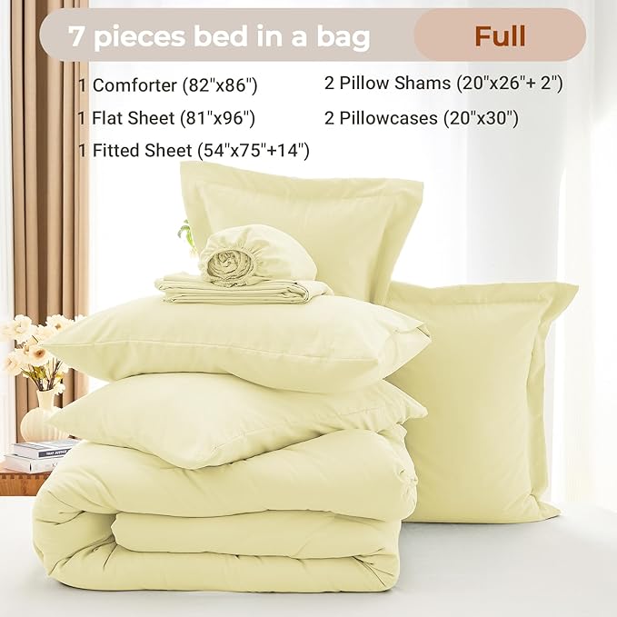 MUXHOMO 7 Pieces Full Comforter Set, Soft Bed in a Bag Full Size, All Season - Image 4