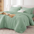 MUXHOMO 7 Pieces Full Comforter Set, Seersucker Bed in a Bag Full Size by MUXHOMO