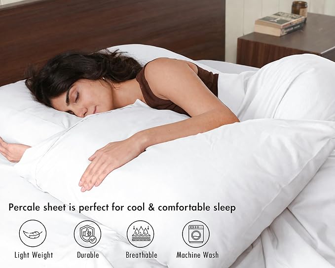 RUVANTI 100% Cotton Sheets – Split King Size Percale Bedding, Cooling & - Image 3