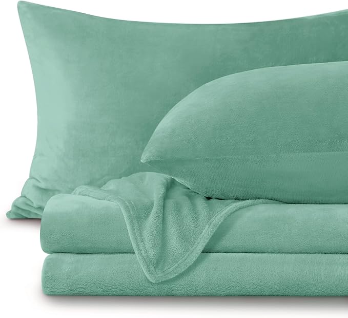BEDELITE Flannel Sheets Twin Size Haze Blue by BEDELITE