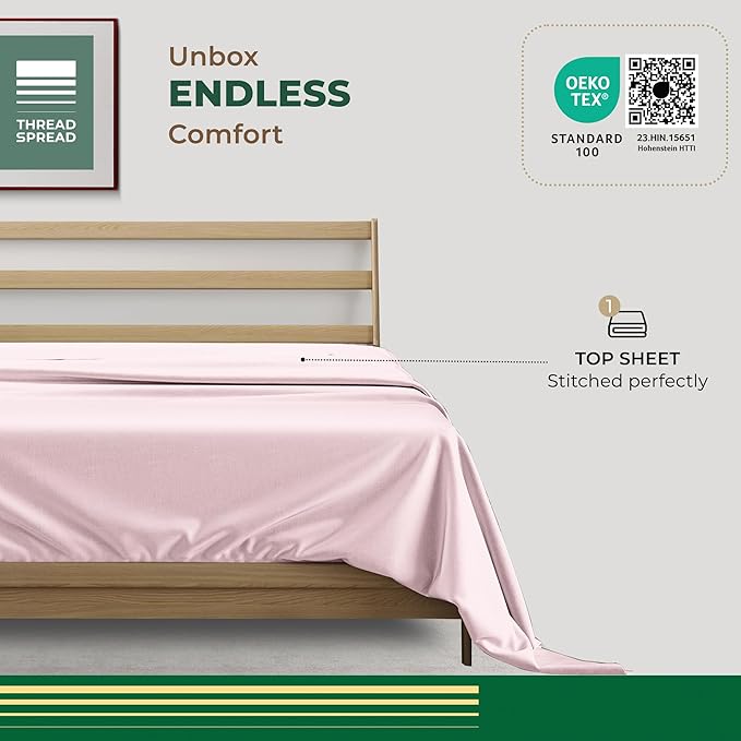 THREAD SPREAD 100% Organic Cotton Percale Flat Sheet Twin XL Size - Image 3