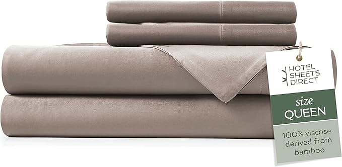 Hotel Sheets Direct 4 Piece Bed Sheet Set Queen Size, 100% Viscose Derived from by HOTELSHEETSDIRECT