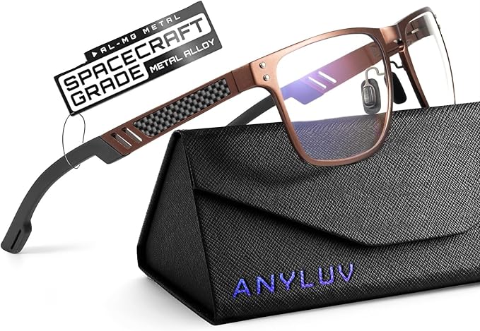 ANYLUV Blue Light Blocking Glasses Men Computer Gaming Glasses Lightweight by ANYLUV