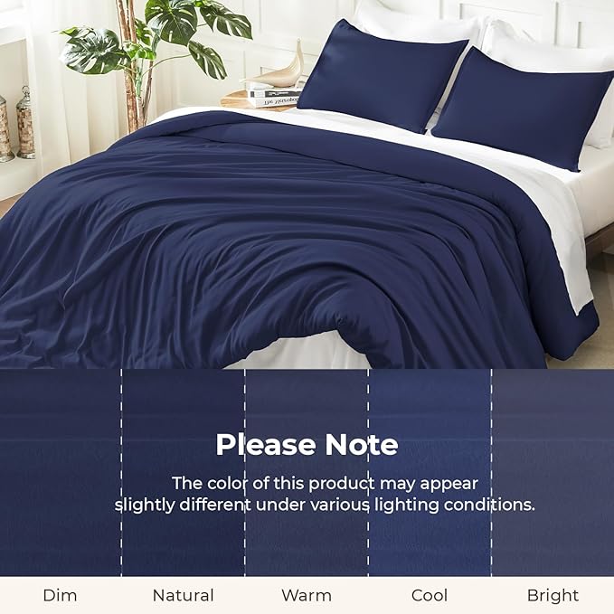 Litanika Navy Blue Twin/Twin XL Comforter Set, 2 Pieces Lightweight Solid - Image 8