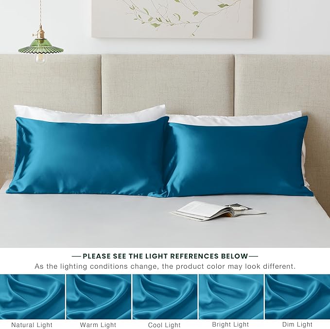 Love's cabin Satin Pillowcase Set of 2 King Size 20x36, Cooling Pillow Covers - Image 7