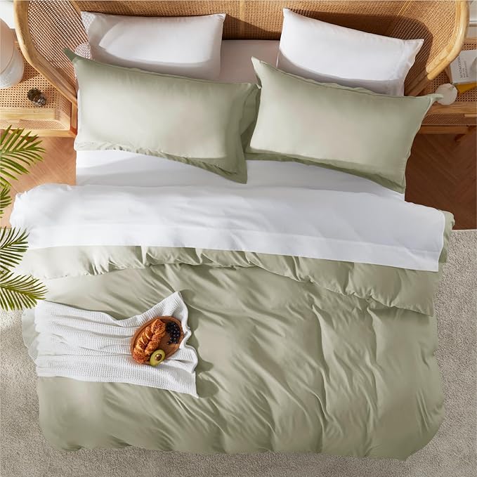 Nestl Light Sage Duvet Cover Full Size - Image 5