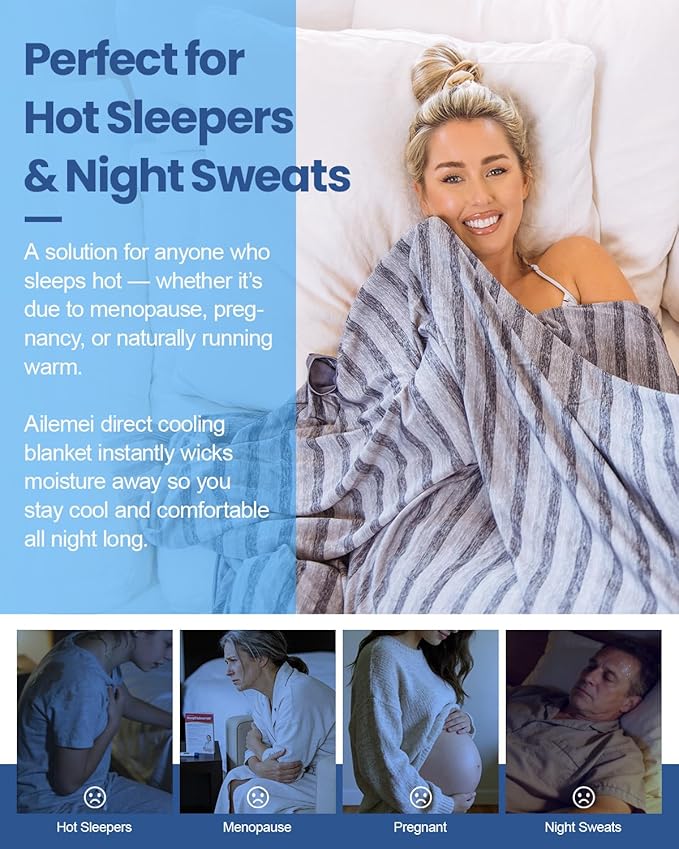 Ailemei Direct Cooling Blanket for Hot Sleepers, Double Sided Cold Effect - Image 7