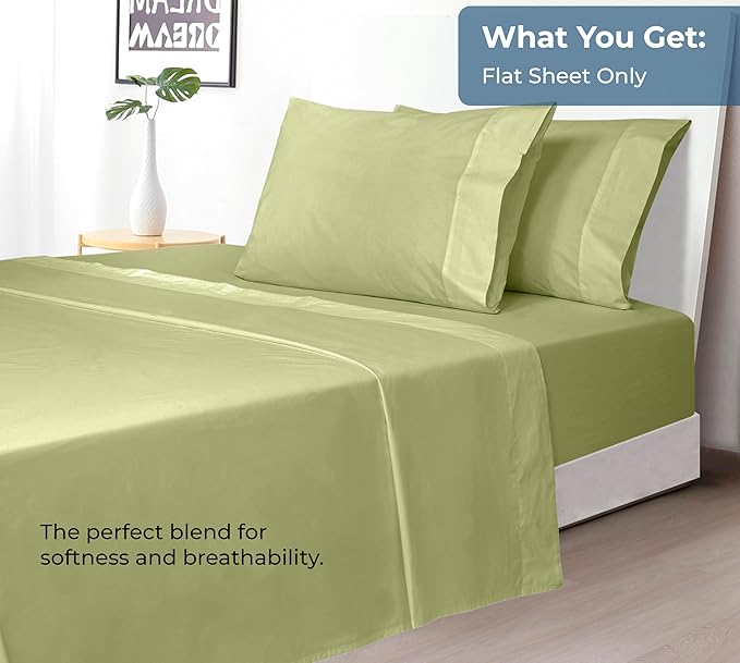 Royale Linens 100% Organic Cotton Twin Flat Sheet Only - Image 5