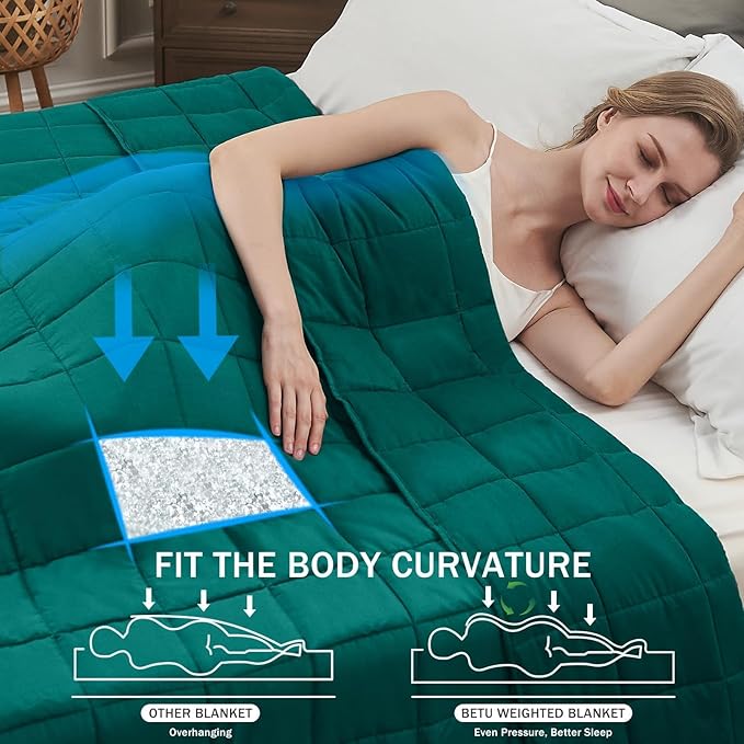 Green Weighted Blanket for Adults 20lbs, King Size Cooling Heavy Throw Blanket - Image 2