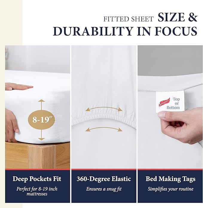 100% Egyptian Cotton King Size Sheets Set - Image 4