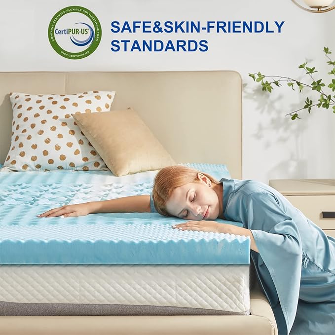 SINWEEK 2 Inch Memory Foam Mattress Topper Twin XL, Twin Extra Long Mattress - Image 4