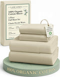 LANE LINEN 100% Organic Cotton Bed Sheets Full Size, Fully Elasticized by LaneLinen