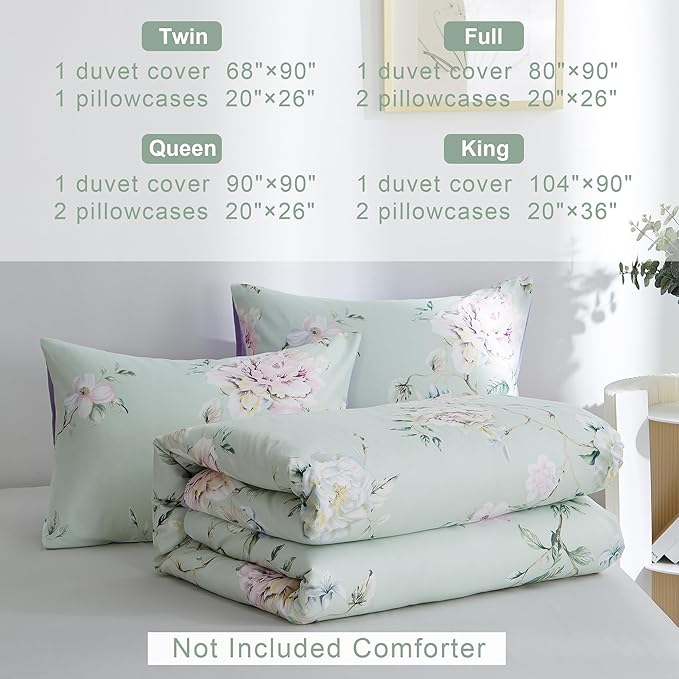 BOLINLIVING Duvet Cover Twin Size, Flower Kids Duvet Cover - Image 7
