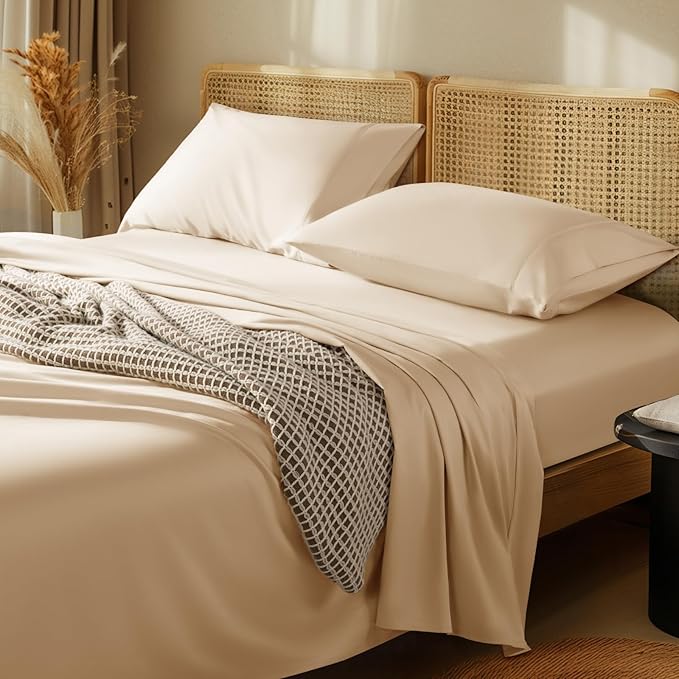 LBRO2M 1000 Thread Count 100% Egyptian Cotton Sheets Set Twin, 3 Piece Sets Bed by LBRO2MBedding