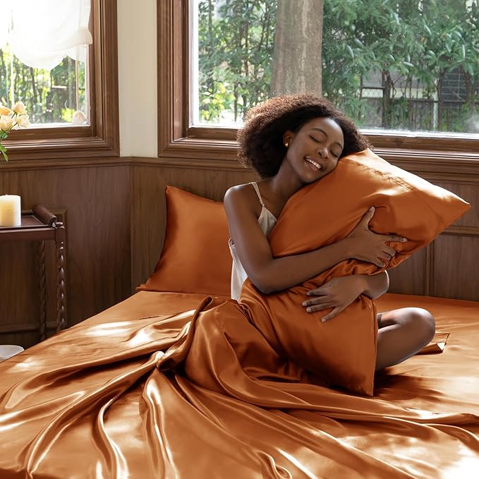 CozyLux Satin Sheets King Size Sheet Set - Image 7