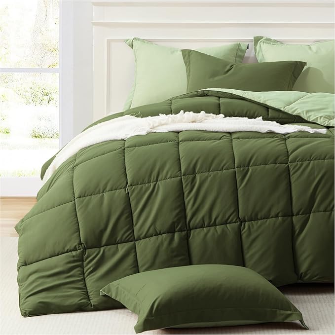 Homelike Moment Twin Comforter Set Olive Green, Lightweight Comforter Twin Size by HomelikeMoment