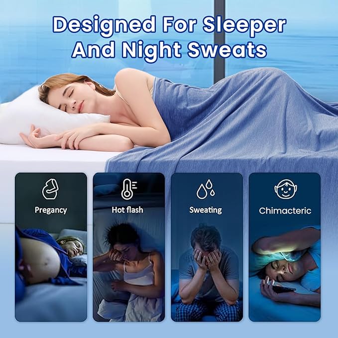 Topcee Cooling Blanket for Night Sweats Absorbs Heat to Keep Adults, Children - Image 4