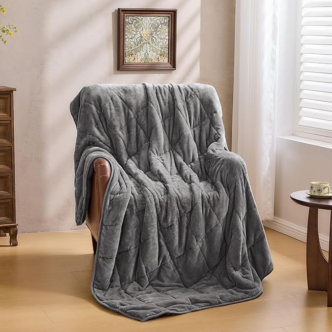 Super Fuzzy Soft Sherpa Fleece Weighted Blanket, 12 lbs Dual Sided Fluffy Heavy - Image 7