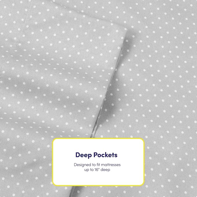 Queen Sheets Dot Grey - Image 5