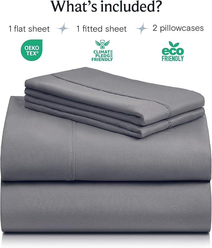 LuxClub 4 PC Full Sheet Set, Deep Pockets Wrinkle Free Cooling Bed Sheets Hotel - Image 2